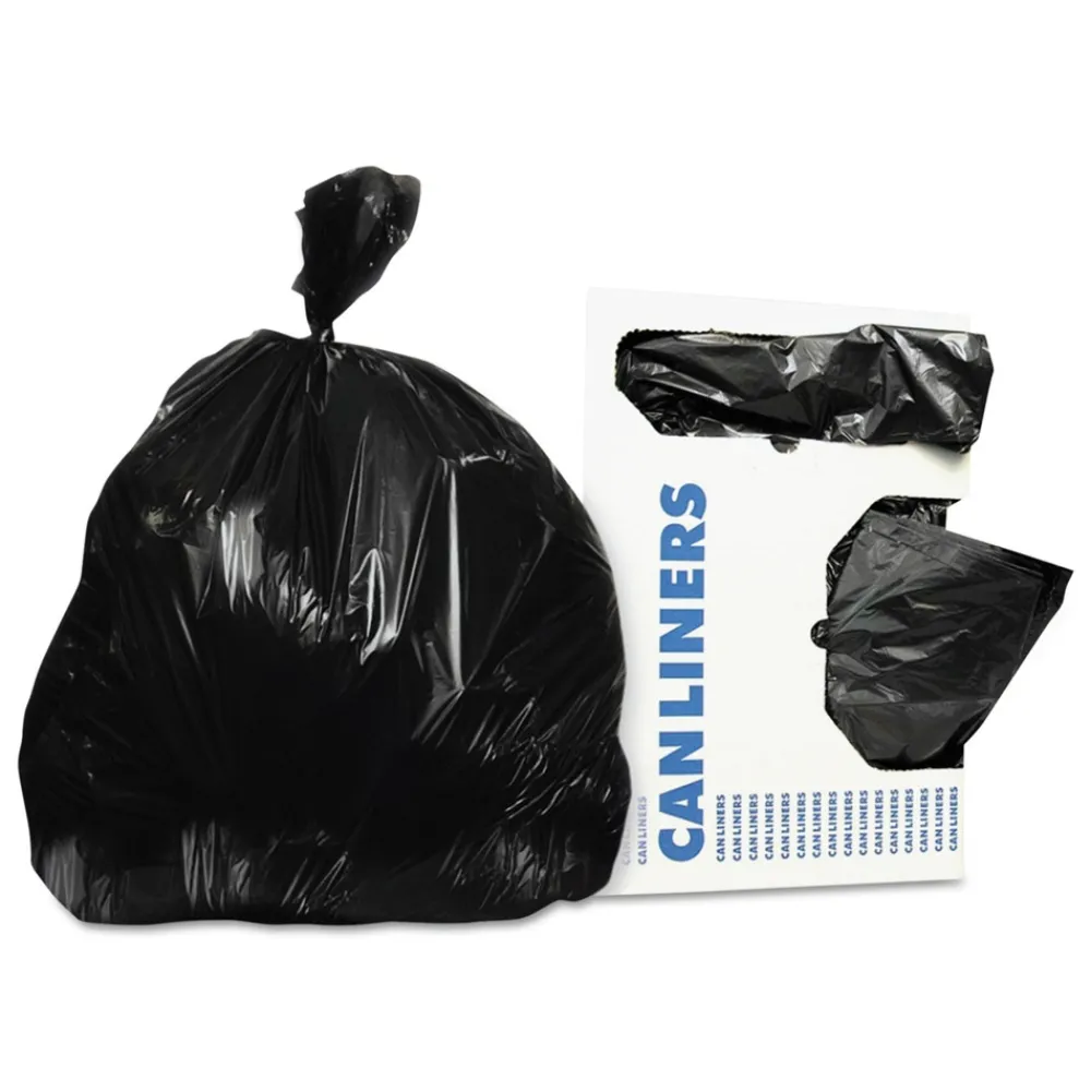 H6045TK R01 30 in. x 45 in. 23 gal. 0.9 mil. Linear Low Density Can Liners with Sizing - Black (200/Carton) Trash & Waste Bins