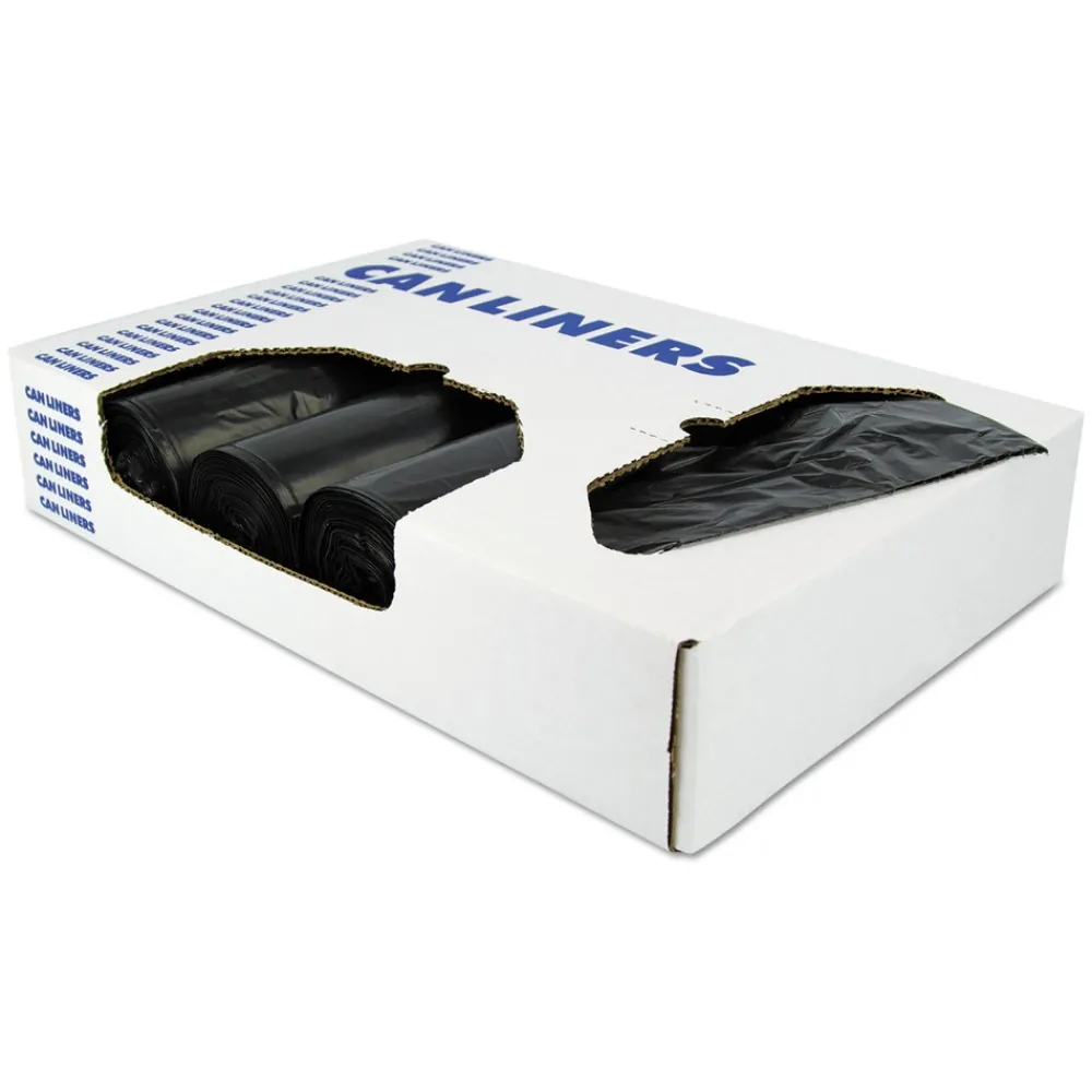 H6045TK R01 30 in. x 45 in. 23 gal. 0.9 mil. Linear Low Density Can Liners with Sizing - Black (200/Carton) Trash & Waste Bins