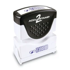 Outlet 1.63 in. x 0.5 in. ENTERED Pre-Inked Shutter Stamp - Blue Mailing, Packing & Shipping