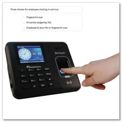 Discount BioTouch Time Clock and Badges Bundle for 10000 Employees - Black Recordkeeping & Forms