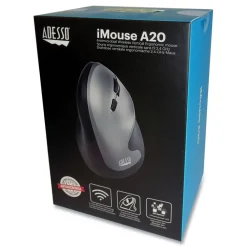 Discount iMouse 2.4 GHz Frequency 33 ft. Wireless Range Right Hand Use Antimicrobial Vertical Wireless Mouse - Black/Granite Office Electronics & Batteries