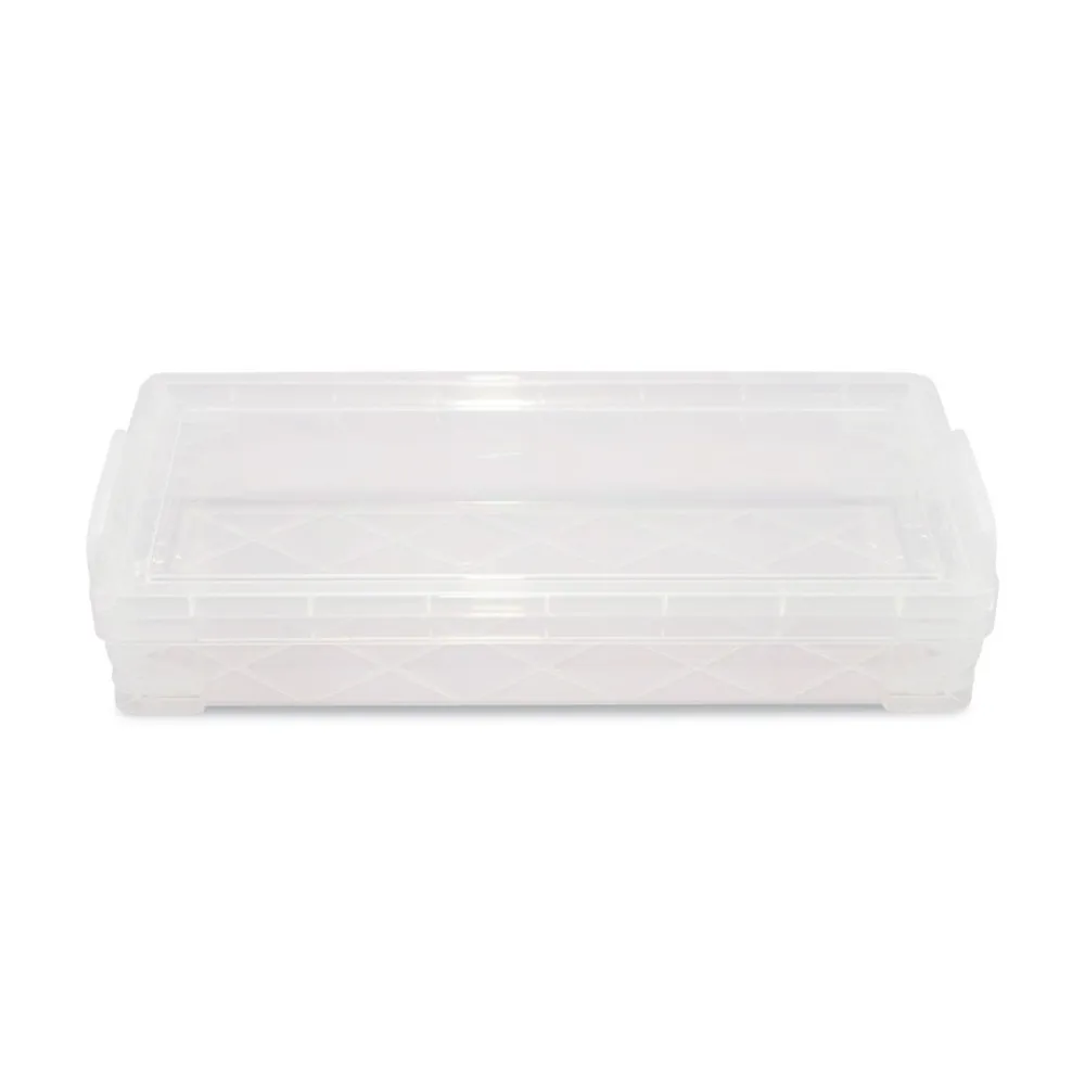 Discount 8.25 in. x 3.75 in. x 1.5 in. Super Stacker Pencil Box - Clear Pens, Pencils & Markers