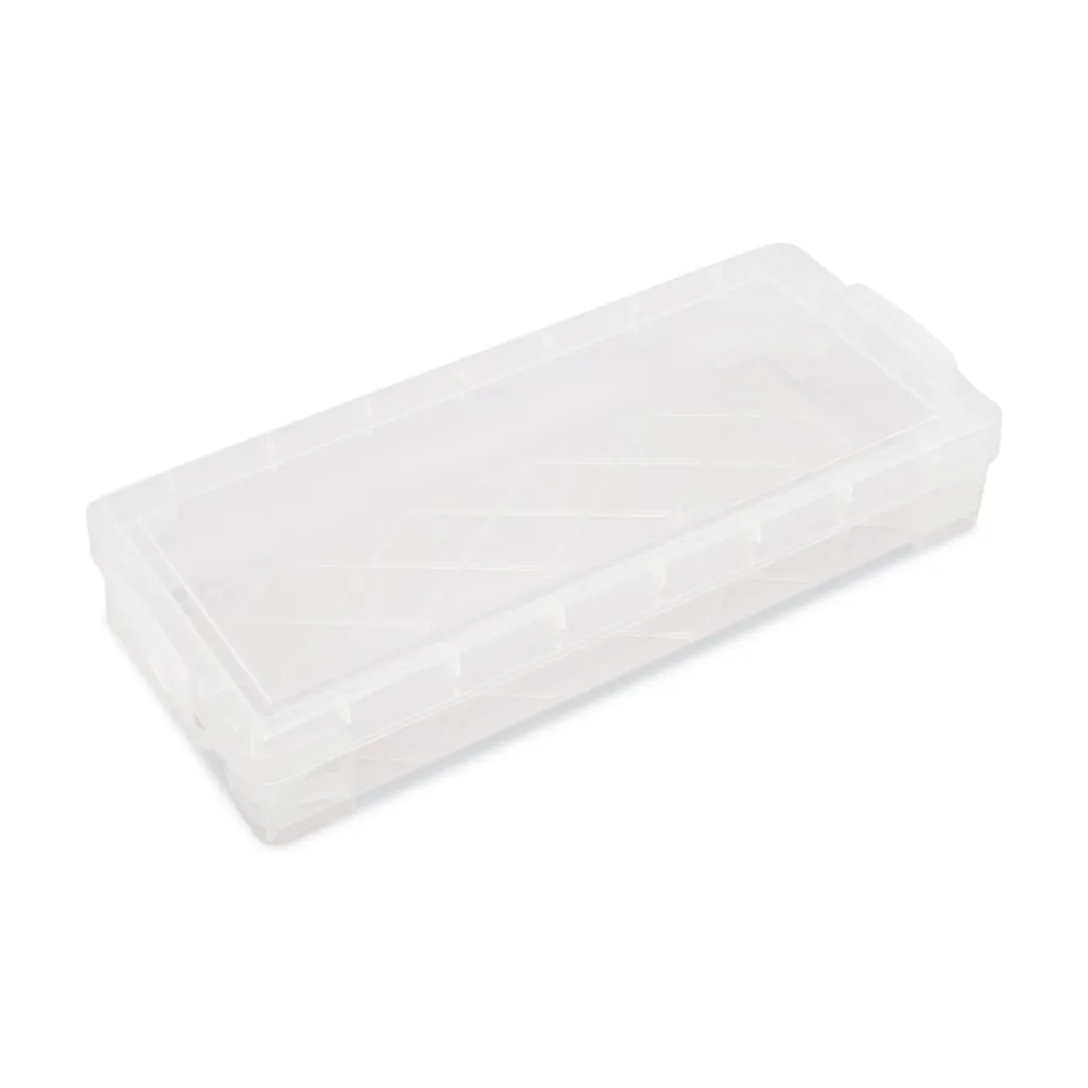 Discount 8.25 in. x 3.75 in. x 1.5 in. Super Stacker Pencil Box - Clear Pens, Pencils & Markers