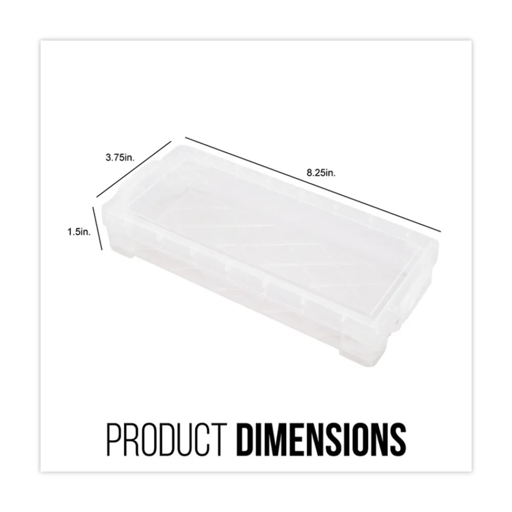 Discount 8.25 in. x 3.75 in. x 1.5 in. Super Stacker Pencil Box - Clear Pens, Pencils & Markers