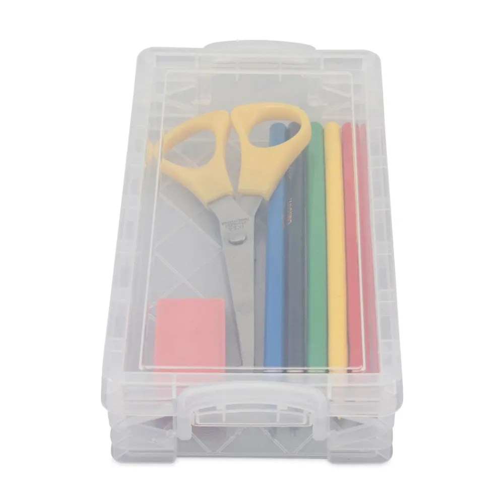 Discount 8.25 in. x 3.75 in. x 1.5 in. Super Stacker Pencil Box - Clear Pens, Pencils & Markers