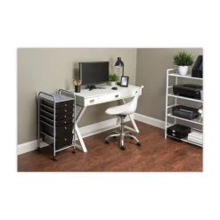 Online 1 Shelf 6 Drawers 13 in. x 15.38 in. x 32.13 in. Metal Portable Drawer Organizer - Matte Gray/Smoke Office Furniture & Lighting