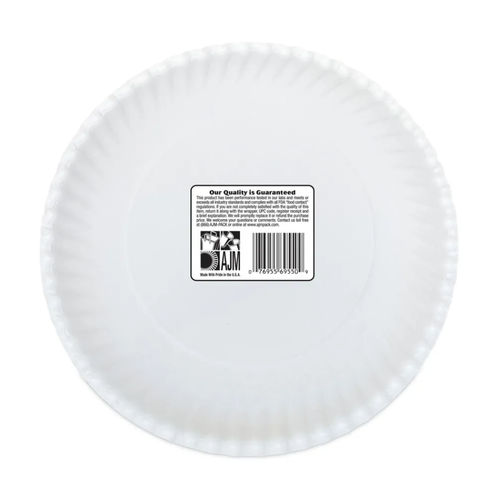 Online 9 in. Diameter Original Heavyweights Paper Plates - White (120/Pack, 8 Packs/Carton) Tabletop And Serveware