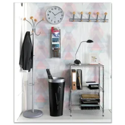 Hot 45 lb Capacity 5-Peg Wooden Coat Hook Wall Rack - Brown/Silver Storage & Organization