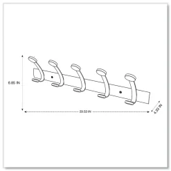 Hot 45 lb Capacity 5-Peg Wooden Coat Hook Wall Rack - Brown/Silver Storage & Organization