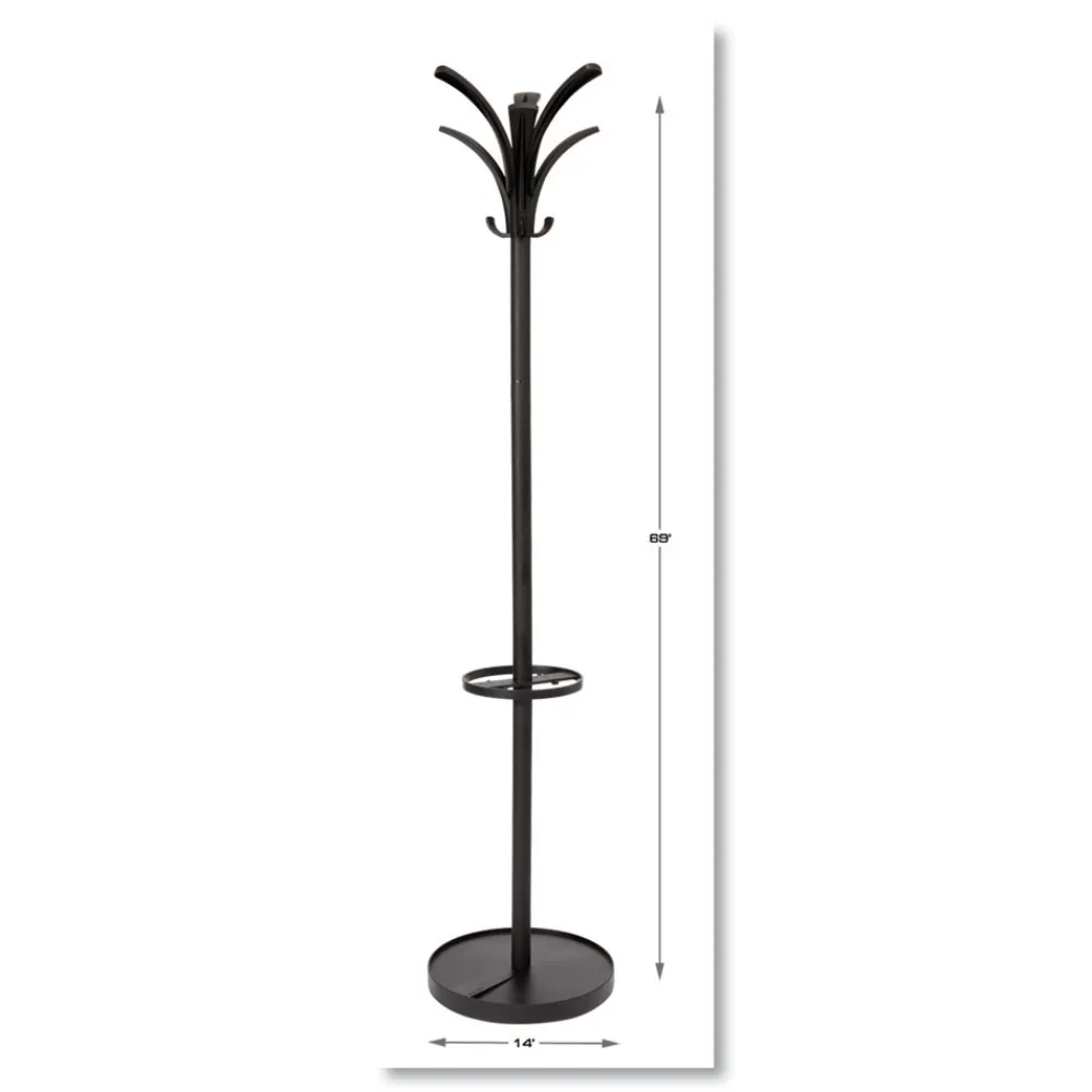 Outlet 13.75w x 13.75d x 66.25h Brio Coat Stand - Black Storage & Organization