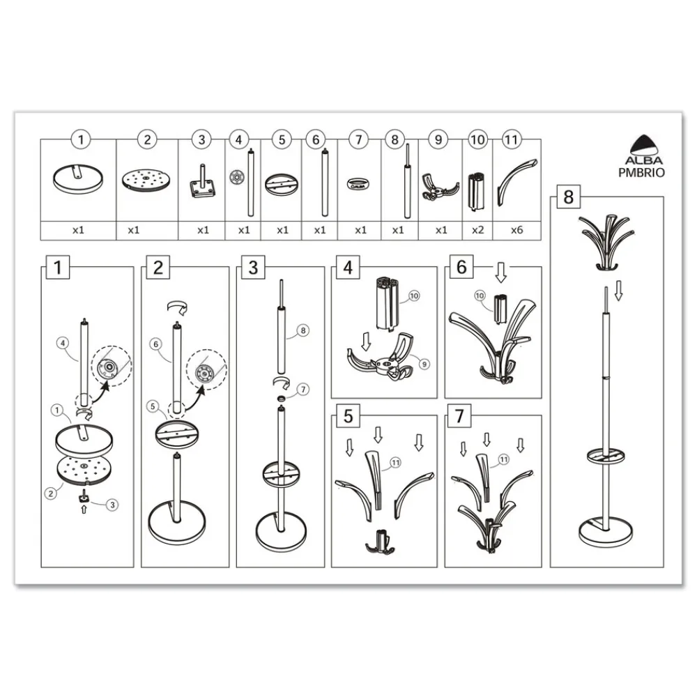 Outlet 13.75w x 13.75d x 66.25h Brio Coat Stand - Black Storage & Organization