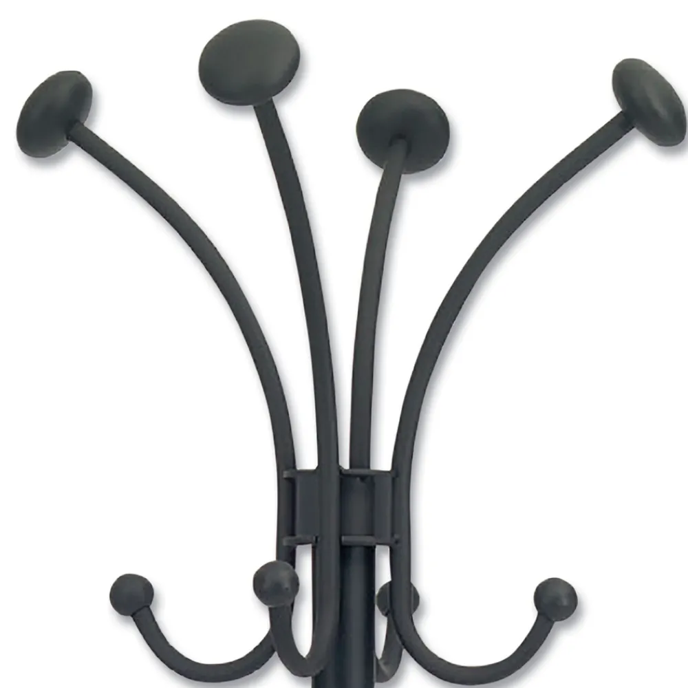 New 16w x 16d x 70.6h Viena 8-Knob Steel Coat Stand - Black Storage & Organization