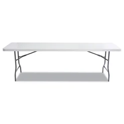 Clearance 65601 96 in. x 30 in. x 29 in. Square Edge Resin Rectangular Folding Table - Platinum Office Furniture & Lighting
