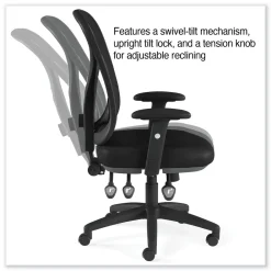 Discount 15 in. - 18.82 in. Seat Height Aeson Series Multifunction Task Chair Supports Up to 275 lbs. - Black Office Furniture & Lighting