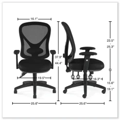 Discount 15 in. - 18.82 in. Seat Height Aeson Series Multifunction Task Chair Supports Up to 275 lbs. - Black Office Furniture & Lighting