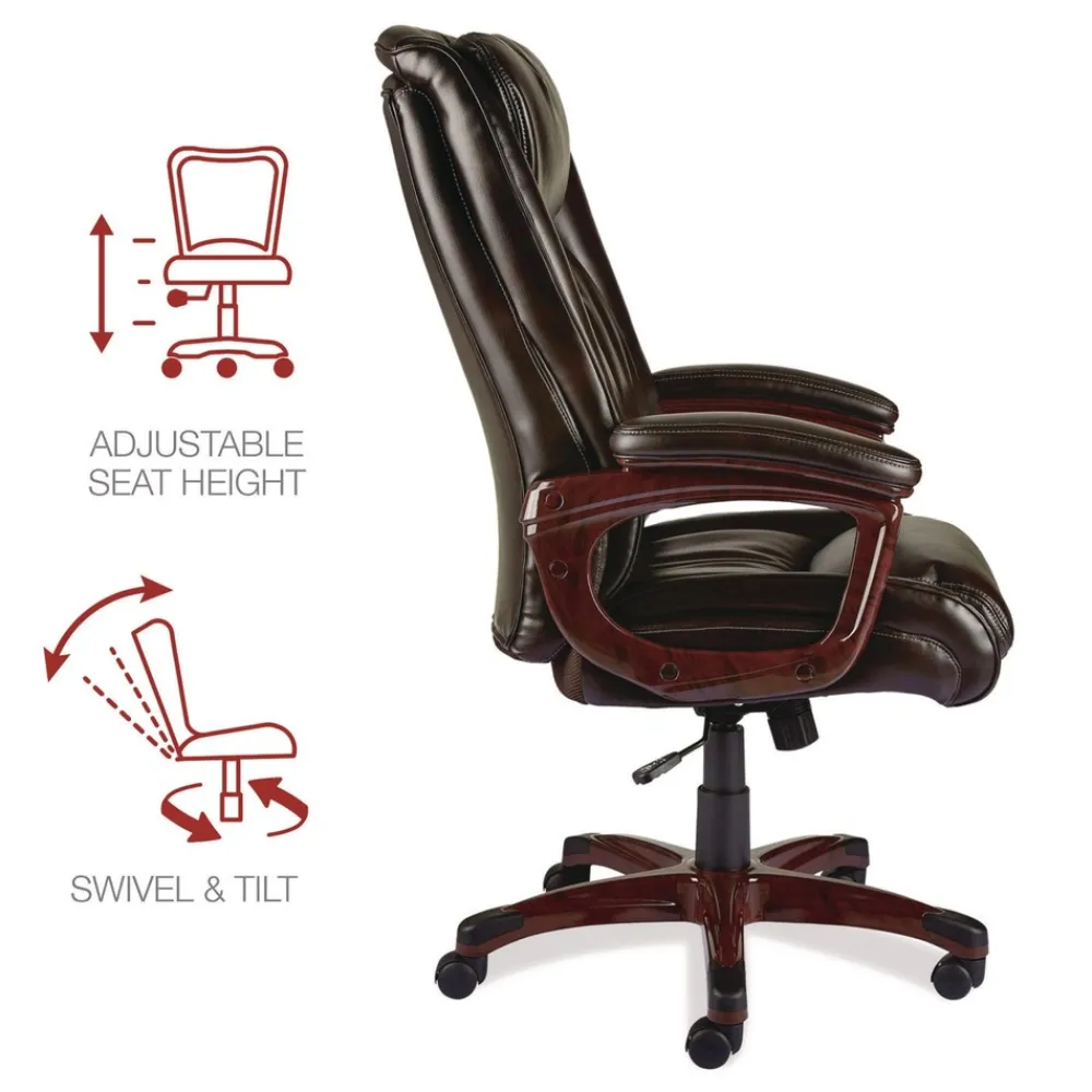 Best 17.13 in. - 20.12 in. Seat Height Darnick Series Manager Chair Supports Up to 275 lbs. - Brown Office Furniture & Lighting