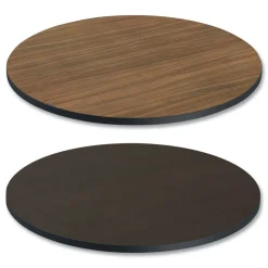 35.5 in. Diameter Round Reversible Laminate Table Top - Espresso/Walnut Office Furniture & Lighting