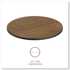 35.5 in. Diameter Round Reversible Laminate Table Top - Espresso/Walnut Office Furniture & Lighting