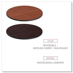 Discount 35.5 in. Diameter Round Reversible Laminate Table Top - Medium Cherry/Mahogany Office Furniture & Lighting