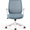 Online 17.09 in. to 20.83 in. Seat Height Up to 275 lbs. Wessex Ergonomic Fabric Mesh Swivel Task Chair - Seafoam Seat/Back, White Base Office Furniture & Lighting