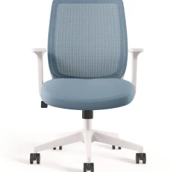 Online 17.09 in. to 20.83 in. Seat Height Up to 275 lbs. Wessex Ergonomic Fabric Mesh Swivel Task Chair - Seafoam Seat/Back, White Base Office Furniture & Lighting