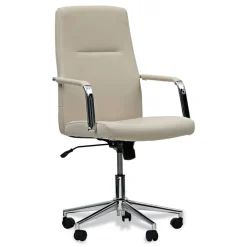 Clearance 18.19 in. to 21.93 in. Seat Height Leather Task Chair Supports Up to 275 lb - White Seat/White Back Office Furniture & Lighting