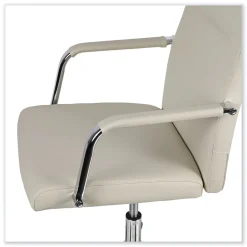 Clearance 18.19 in. to 21.93 in. Seat Height Leather Task Chair Supports Up to 275 lb - White Seat/White Back Office Furniture & Lighting