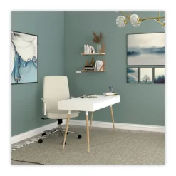 Clearance 18.19 in. to 21.93 in. Seat Height Leather Task Chair Supports Up to 275 lb - White Seat/White Back Office Furniture & Lighting