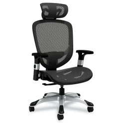 Best 17.24 in. to 20.98 in. Seat Height Support Up to 275 lbs. Minerva Ergonomic Mesh Swivel Task Chair - Black Seat/Back, Silver Base Office Furniture & Lighting