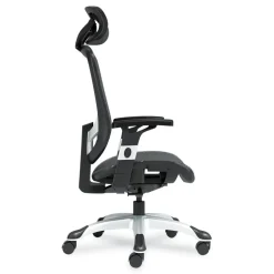 Best 17.24 in. to 20.98 in. Seat Height Support Up to 275 lbs. Minerva Ergonomic Mesh Swivel Task Chair - Black Seat/Back, Silver Base Office Furniture & Lighting