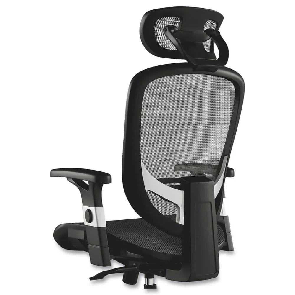 Best 17.24 in. to 20.98 in. Seat Height Support Up to 275 lbs. Minerva Ergonomic Mesh Swivel Task Chair - Black Seat/Back, Silver Base Office Furniture & Lighting