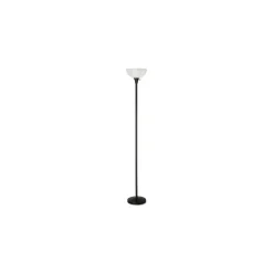 Sale 11.25 in. W x 11.25 in. D x 71 in. H Translucent Plastic Shade Floor Lamp - Matte Black Office Furniture & Lighting