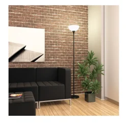 Sale 11.25 in. W x 11.25 in. D x 71 in. H Translucent Plastic Shade Floor Lamp - Matte Black Office Furniture & Lighting