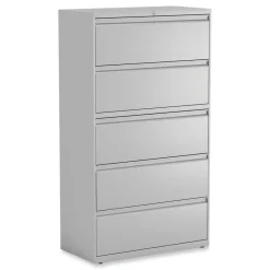 Discount 36 in. x 18.63 in. x 67.63 in. 5 Lateral File Drawer - Legal/Letter/A4/A5 Size - Light Gray Office Furniture & Lighting