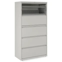 Discount 36 in. x 18.63 in. x 67.63 in. 5 Lateral File Drawer - Legal/Letter/A4/A5 Size - Light Gray Office Furniture & Lighting