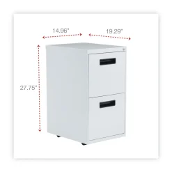 Sale 14.96 in. x 19.29 in. x 27.75 in. 2 Legal/Letter-Size File Drawers Left or Right File Pedestal - Light Gray Office Furniture & Lighting