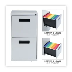 Sale 14.96 in. x 19.29 in. x 27.75 in. 2 Legal/Letter-Size File Drawers Left or Right File Pedestal - Light Gray Office Furniture & Lighting