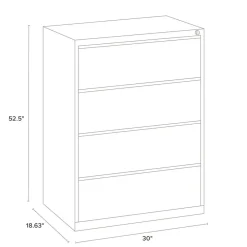 Discount 30 in. x 18.62 in. x 52.5 in. 4 Legal/Letter-Size File Drawers Lateral File Cabinet - Light Gray Office Furniture & Lighting