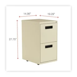 Sale 14.96 in. x 19.29 in. x 27.75 in. 2 Legal/Letter-Size File Drawers Left or Right File Pedestal - Putty Office Furniture & Lighting