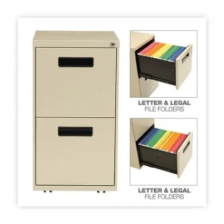 Sale 14.96 in. x 19.29 in. x 27.75 in. 2 Legal/Letter-Size File Drawers Left or Right File Pedestal - Putty Office Furniture & Lighting