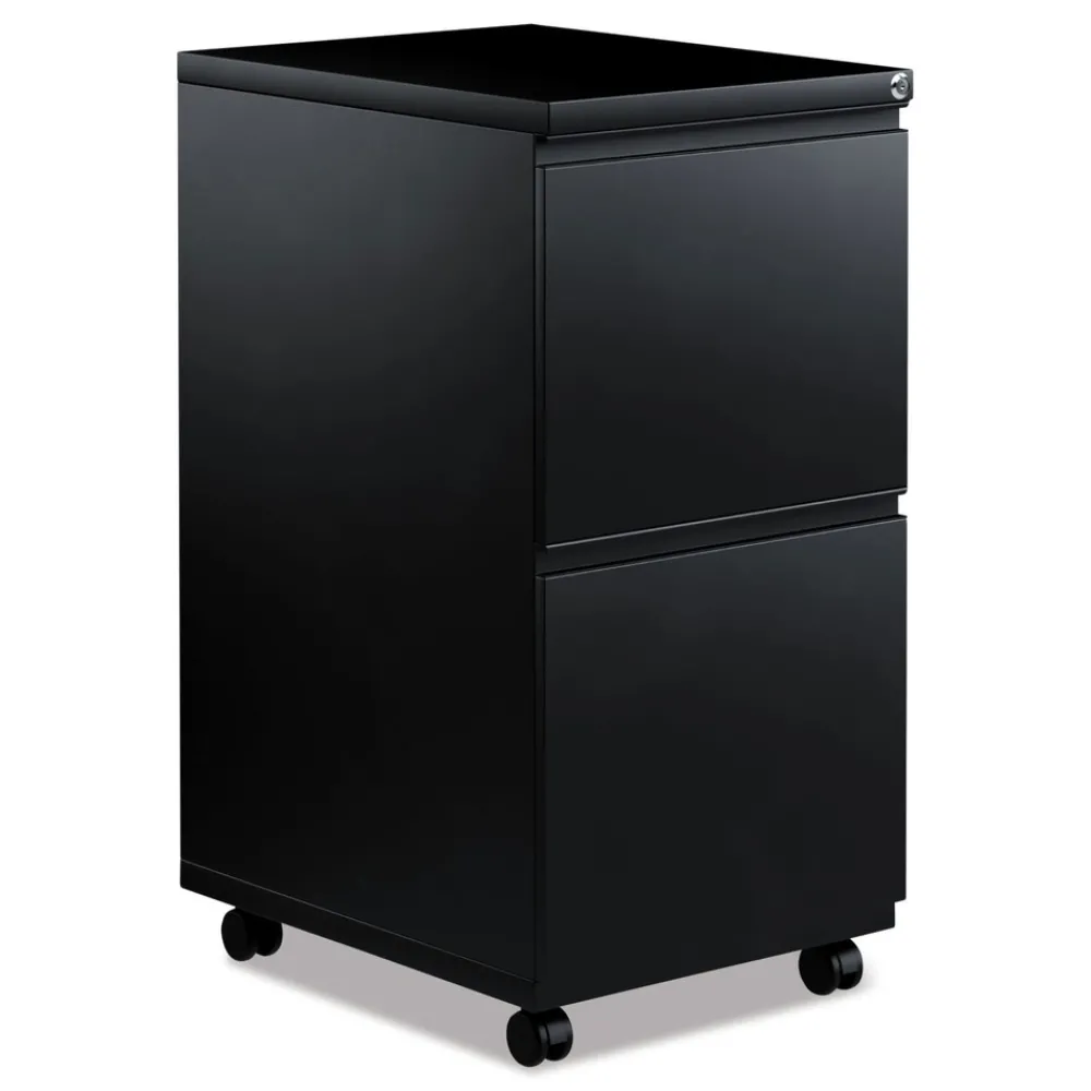 Discount 14.96 in. x 19.29 in. x 27.75 in. 2 Legal/Letter-Size File Drawers Left or Right File Pedestal with Full-Length Pull - Black Office Furniture & Lighting