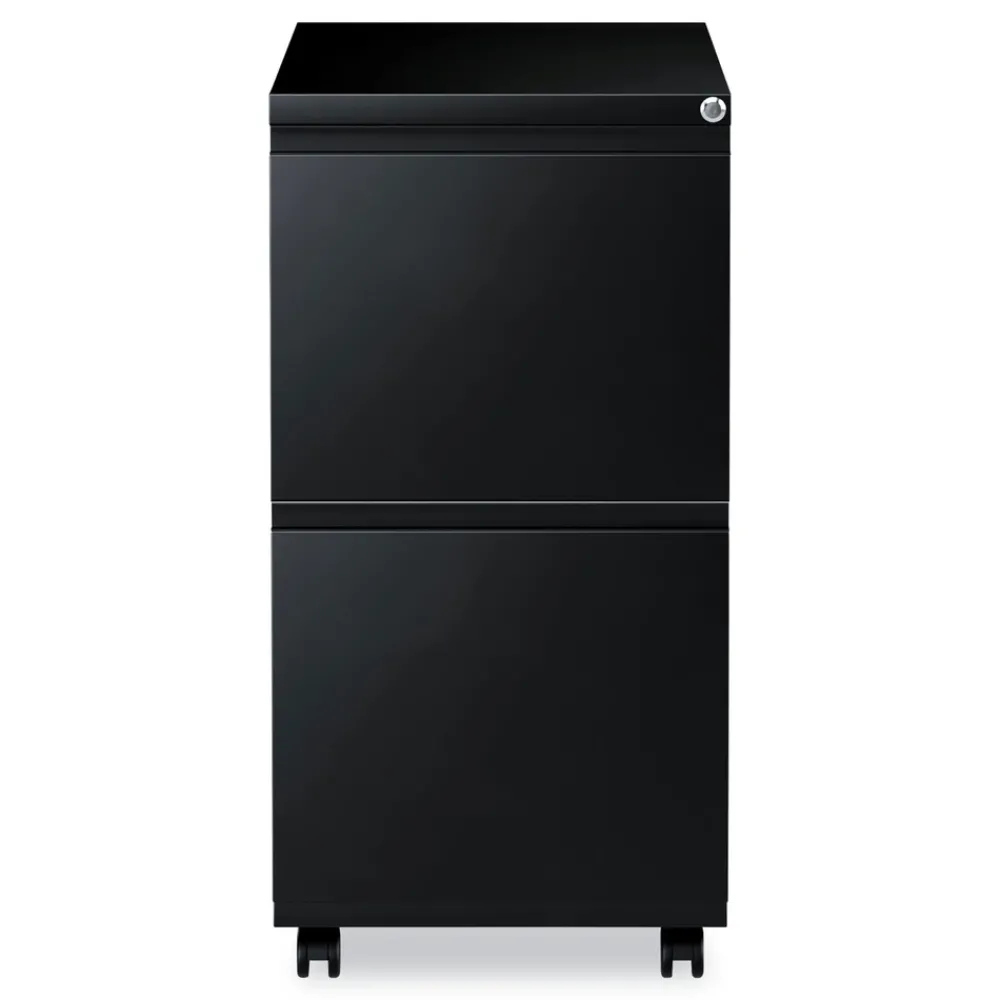 Discount 14.96 in. x 19.29 in. x 27.75 in. 2 Legal/Letter-Size File Drawers Left or Right File Pedestal with Full-Length Pull - Black Office Furniture & Lighting