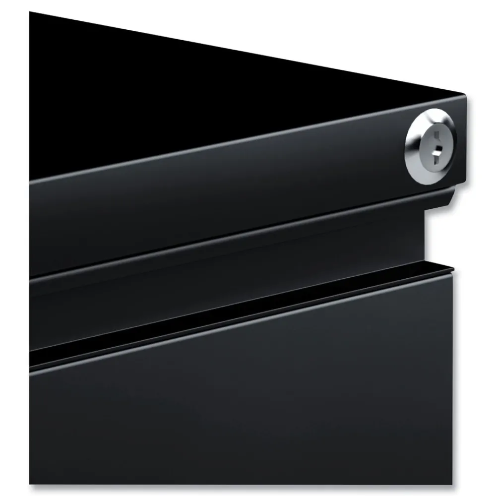 Discount 14.96 in. x 19.29 in. x 27.75 in. 2 Legal/Letter-Size File Drawers Left or Right File Pedestal with Full-Length Pull - Black Office Furniture & Lighting