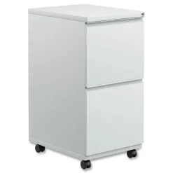 New 14.96 in. x 19.29 in. x 27.75 in. 2 Legal/Letter-Size File Drawers Left or Right File Pedestal with Full-Length Pull - Light Gray Office Furniture & Lighting