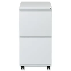 New 14.96 in. x 19.29 in. x 27.75 in. 2 Legal/Letter-Size File Drawers Left or Right File Pedestal with Full-Length Pull - Light Gray Office Furniture & Lighting