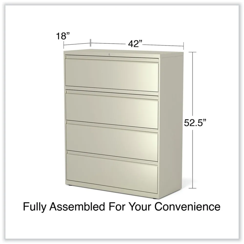 Clearance 42 in. x 18.63 in. x 52.5 in. 4 Legal/Letter Size Lateral File Drawers - Putty Office Furniture & Lighting