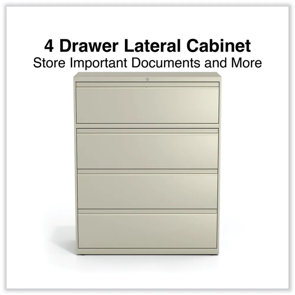 Clearance 42 in. x 18.63 in. x 52.5 in. 4 Legal/Letter Size Lateral File Drawers - Putty Office Furniture & Lighting