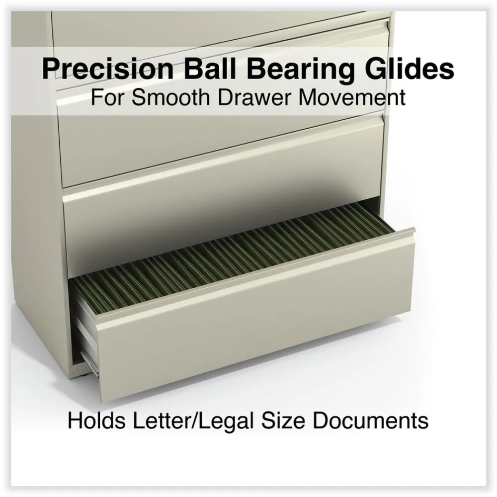 Clearance 42 in. x 18.63 in. x 52.5 in. 4 Legal/Letter Size Lateral File Drawers - Putty Office Furniture & Lighting