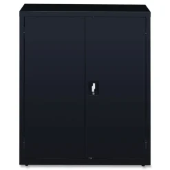 Best 36 in. x 18 in. x 42 in. 3 Shelves Economy Assembled Storage Cabinets - Black Office Furniture & Lighting
