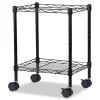 Clearance 15.25 in. x 12.38 in. x 21 in. 1 Shelf 1 Bin Metal Compact File Cart for Side-to-Side Filing - Black Office Furniture & Lighting